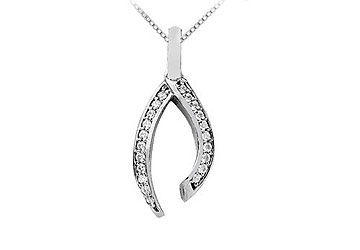 Diamond Pendant  14K White Gold - 0.55 CT Diamonds