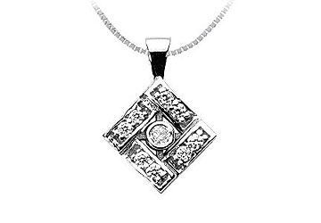 Diamond Pendant  14K White Gold - 0.50 CT Diamonds