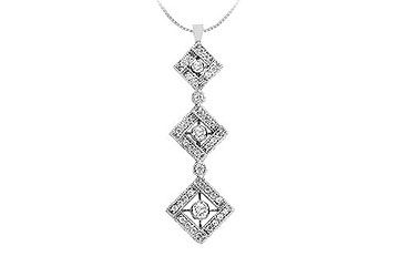 Diamond Drop Pendant  14K White Gold - 0.60 CT Diamonds