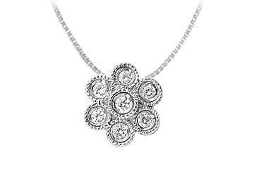 Diamond Flower Pendant  14K White Gold - 0.50 CT Diamonds
