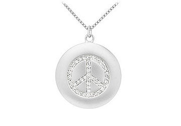 Diamond Peace Pendant  14K White Gold - 0.33 CT Diamonds