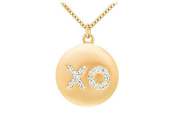 Diamond X-O Pendant  14K Yellow Gold - 0.25 CT Diamonds