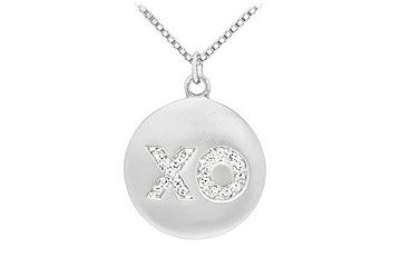 Diamond X-O Pendant  14K White Gold - 0.25 CT Diamonds