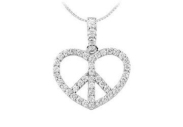 Diamond Heart Pendant  14K White Gold - 0.66 CT Diamonds