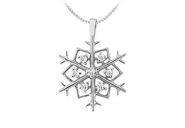 Diamond Flower Pendant  14K White Gold - 0.25 CT Diamonds
