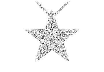 Diamond Star Pendant  14K White Gold - 0.85 CT Diamonds