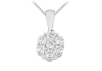 Diamond Flower Pendant  14K White Gold - 0.25 CT Diamonds