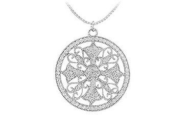 Diamond Circle Pendant  14K White Gold - 0.50 CT Diamonds