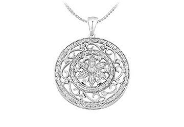 Diamond Circle Pendant  14K White Gold - 0.75 CT Diamonds