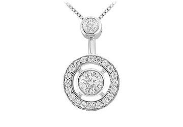 Diamond Circle Pendant  14K White Gold - 0.33 CT Diamonds