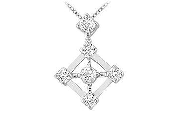 Diamond Pendant  14K White Gold - 0.40 CT Diamonds