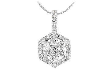 Diamond Pendant  14K White Gold - 0.66 CT Diamonds