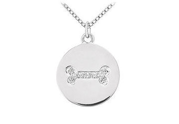 Diamond Disc Pendant  14K White Gold - 0.10 CT Diamonds