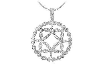 Diamond Floral Pendant  14K White Gold - 0.66 CT Diamonds
