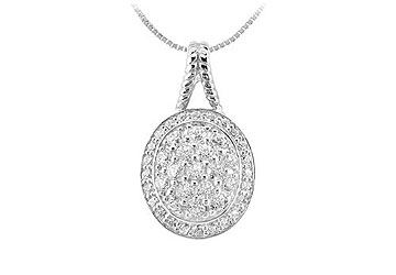 Diamond Circle Pendant  14K White Gold - 1.00 CT Diamonds