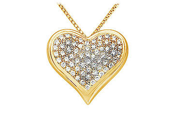 Diamond Heart Pendant  14K Yellow Gold - 1.25 CT Diamonds