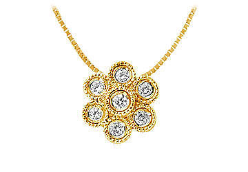 Diamond Flower Pendant  14K Yellow Gold - 0.50 CT Diamonds