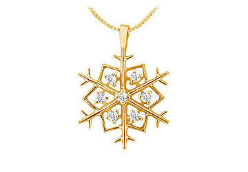 Diamond Flower Pendant  14K Yellow Gold - 0.25 CT Diamonds