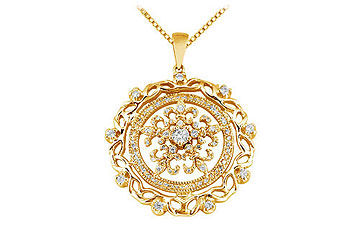 Diamond Circle Pendant  14K Yellow Gold - 0.66 CT Diamonds