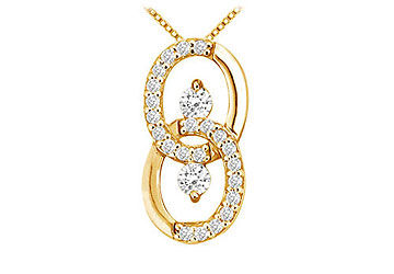 Diamond Circle Pendant  14K Yellow Gold - 0.25 CT Diamonds