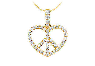 Diamond Heart Pendant  14K Yellow Gold - 0.66 CT Diamonds