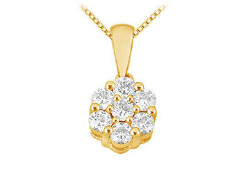 Diamond Flower Pendant  14K Yellow Gold - 0.25 CT Diamonds
