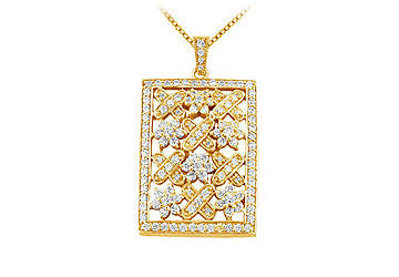 Diamond Pendant  14K Yellow Gold - 1.50 CT Diamonds