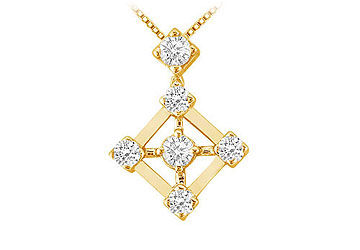 Diamond Pendant  14K Yellow Gold - 0.40 CT Diamonds