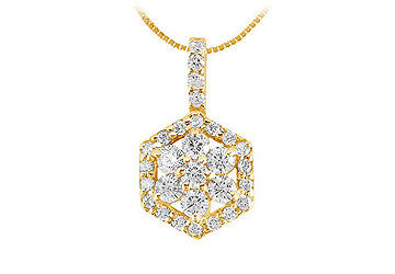 Diamond Pendant  14K Yellow Gold - 0.66 CT Diamonds