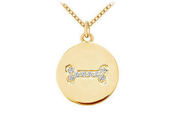 Diamond Disc Pendant  14K Yellow Gold - 0.10 CT Diamonds