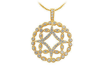 Diamond Floral Pendant  14K Yellow Gold - 0.66 CT Diamonds