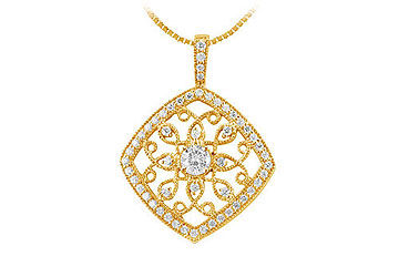 Diamond Flower Pendant  14K Yellow Gold - 0.75 CT Diamonds