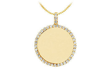 Diamond Disc Pendant  14K Yellow Gold - 0.25 CT Diamonds