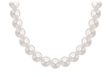 Akoya Cultured Pearl Necklace  14K White Gold  8 MM