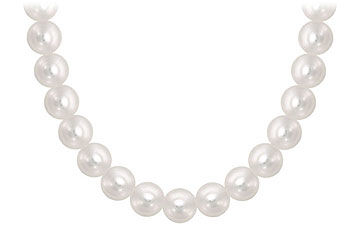 Akoya Cultured Pearl Necklace  14K White Gold  9 MM