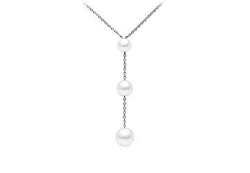 Cultured White Akoya Pearl Pendant  14K White Gold