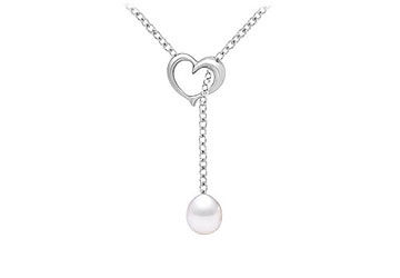 Cultured White Akoya Pearl Pendant  14K white gold - 6 MM