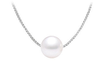 Cultured White Akoya Pearl Pendant  14K white gold - 9 MM