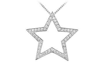 Diamond Star Pendant  14K White Gold - 0.33 CT Diamonds