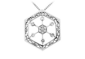 Diamond Pendant  14K White Gold - 0.66 CT Diamonds