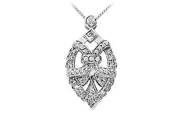Diamond Pendant  14K White Gold - 0.50 CT Diamonds