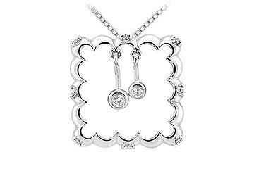 Diamond Frame Design Pendant  14K White Gold - 0.25 CT Diamonds