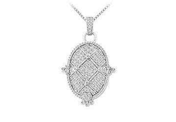 Diamond Pendant  14K White Gold - 1.00 CT Diamonds