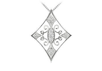 Diamond Pendant  14K White Gold - 0.50 CT Diamonds