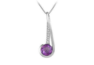 Amethyst and Diamond : 14K White Gold - 4.00 CT TGW