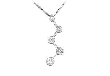Diamond Zig-Zag Journey Pendant  14K White Gold - 0.25 CT Diamonds