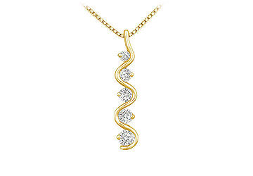 Diamond Journey Pendant  14K Yellow Gold - 0.50 CT Diamonds