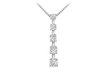 Diamond Journey Pendant  14K White Gold - 1.00 CT Diamonds