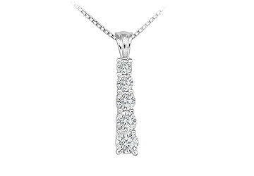 Diamond Journey Pendant  14K White Gold - 1.00 CT Diamonds