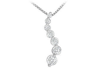 Diamond Journey Pendant  14K White Gold - 1.00 CT Diamonds